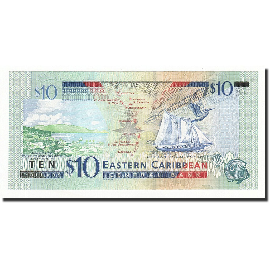 Banconote, Stati dei Caraibi Orientali, 10 Dollars, Undated (2003), KM:43g, FDS