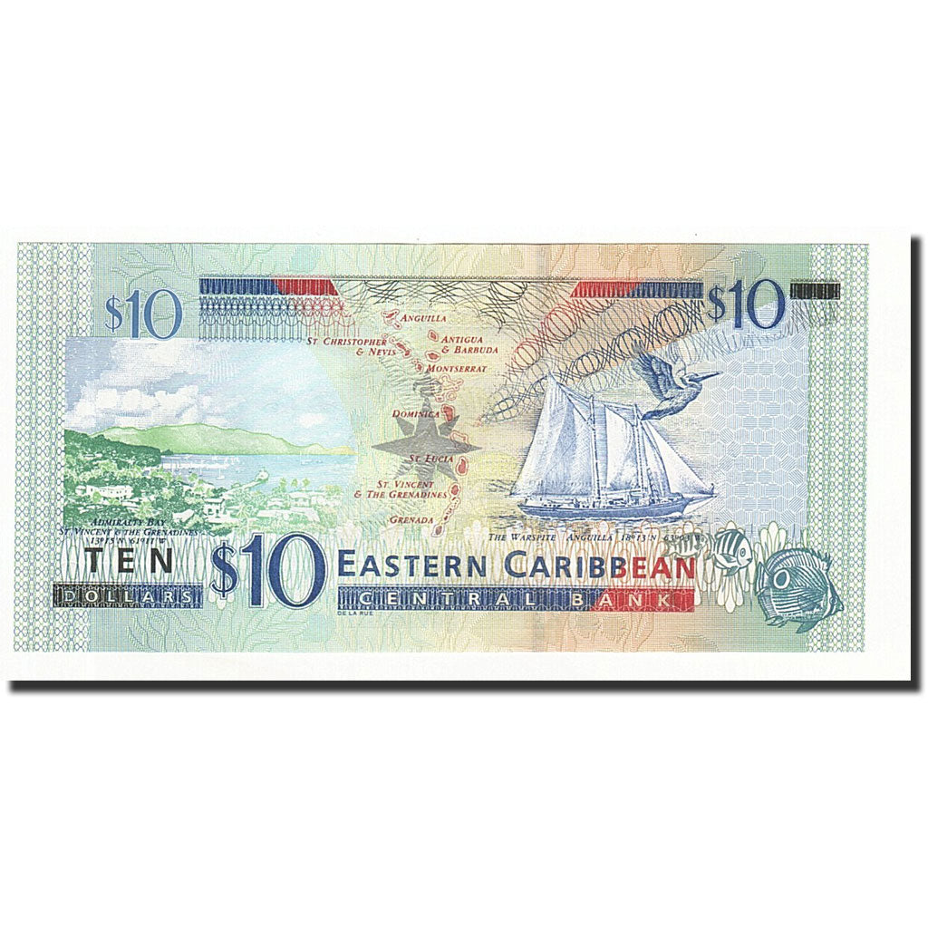 Banknote, East Caribbean States, 10 Dollars, Undated (2003), KM:43a, UNC(64)
