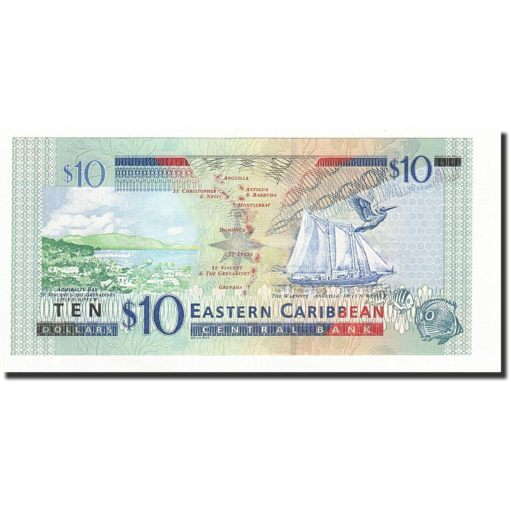 Banconote, Stati dei Caraibi Orientali, 10 Dollars, Undated (2003), KM:43l, FDS