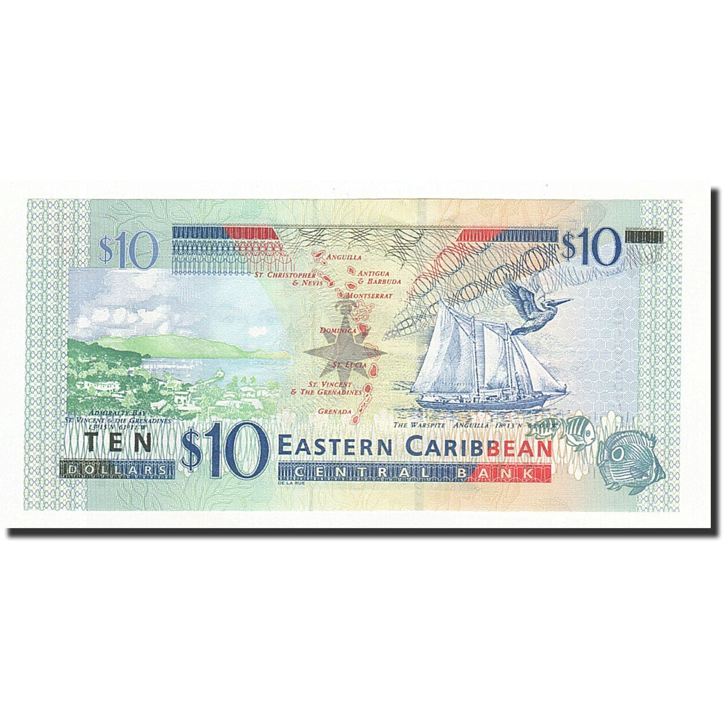 Billet, Etats des caraibes orientales, 10 Dollars, Undated (2003), KM:43m, NEUF