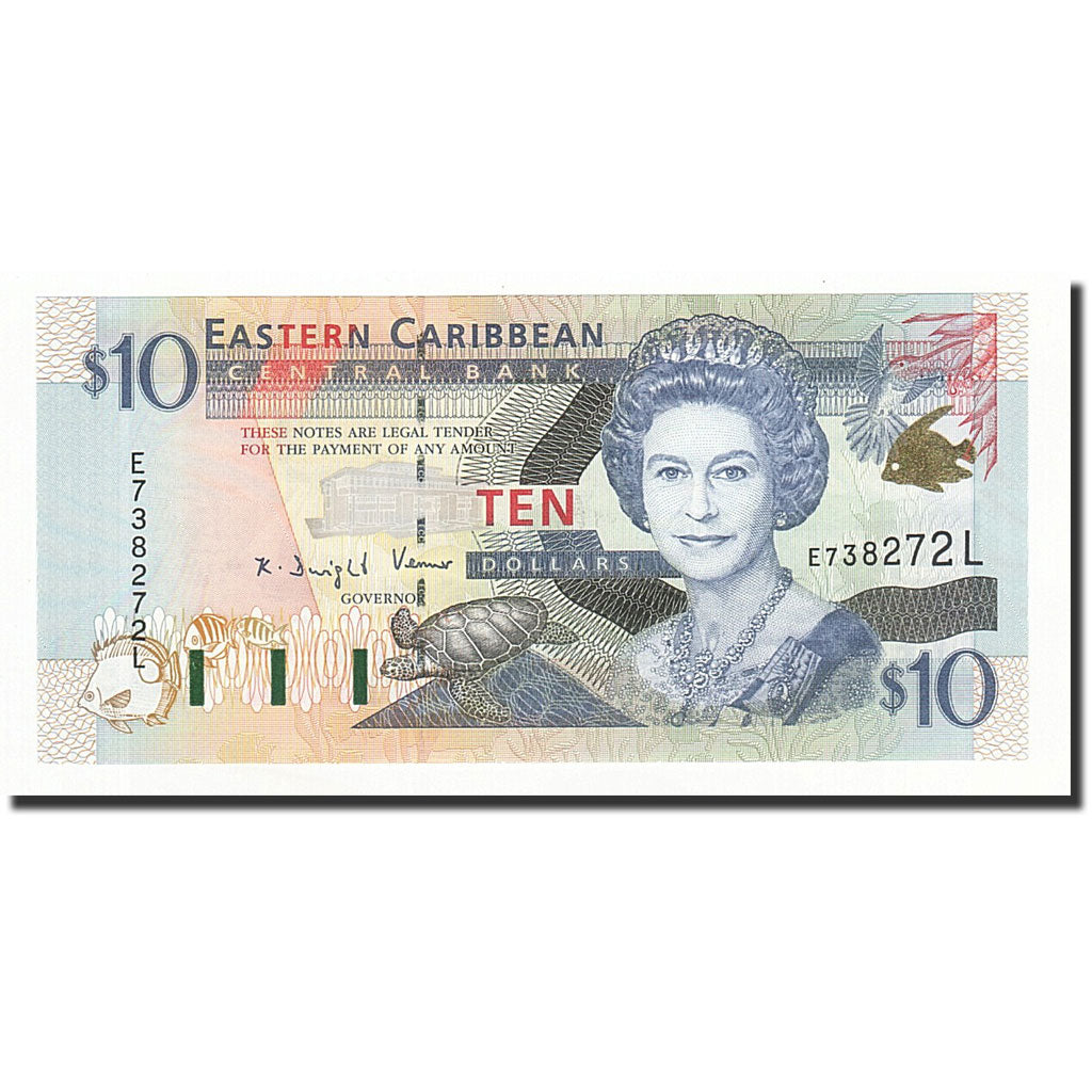 Billet, Etats des caraibes orientales, 10 Dollars, Undated (2000), KM:38l, NEUF