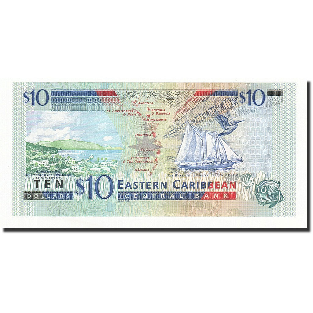 Billet, Etats des caraibes orientales, 10 Dollars, Undated (2000), KM:38l, NEUF