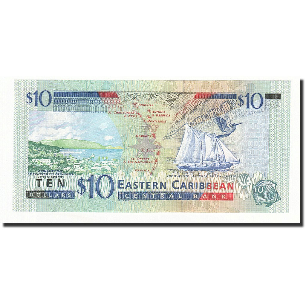 Billet, Etats des caraibes orientales, 10 Dollars, Undated (2000), KM:38k, NEUF