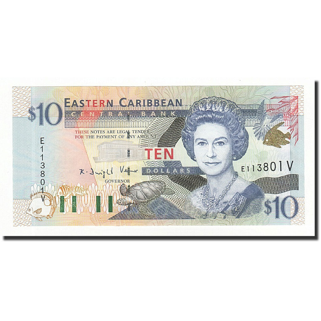 Billet, Etats des caraibes orientales, 10 Dollars, Undated (2000), KM:38v, NEUF