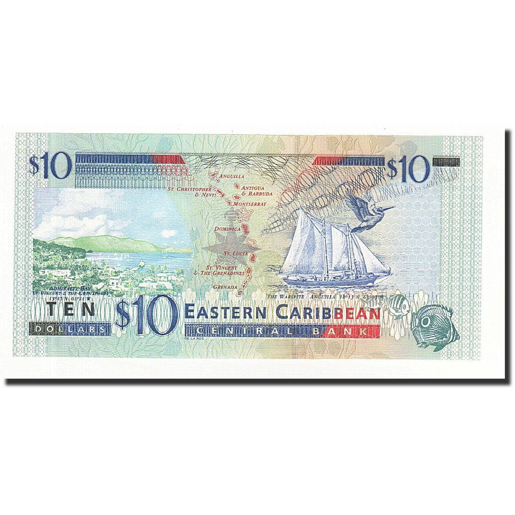 Billet, Etats des caraibes orientales, 10 Dollars, Undated (2000), KM:38v, NEUF
