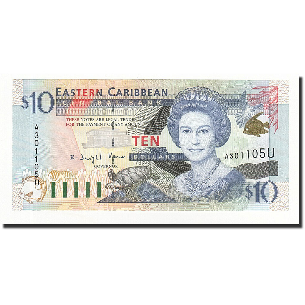 Osten Karibik Staaten, 10 Dollars, Undated (2000), KM:38u, UNZ