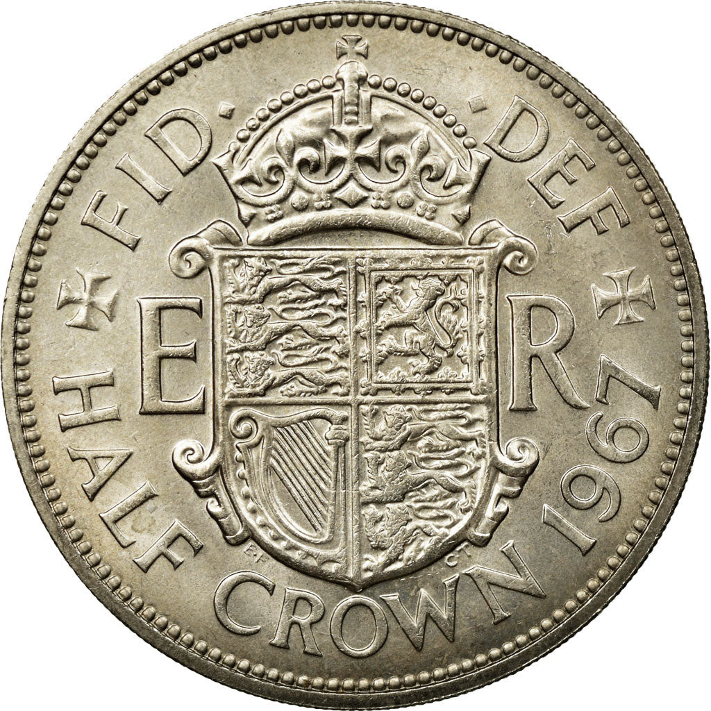 Coin, Great Britain, Elizabeth II, 1/2 Crown, 1967, MS(63), Copper-nickel