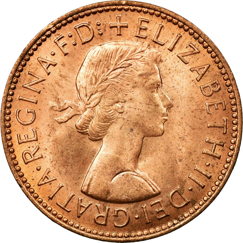 Coin, Great Britain, Elizabeth II, 1/2 Penny, 1967, MS(63), Bronze, KM:896