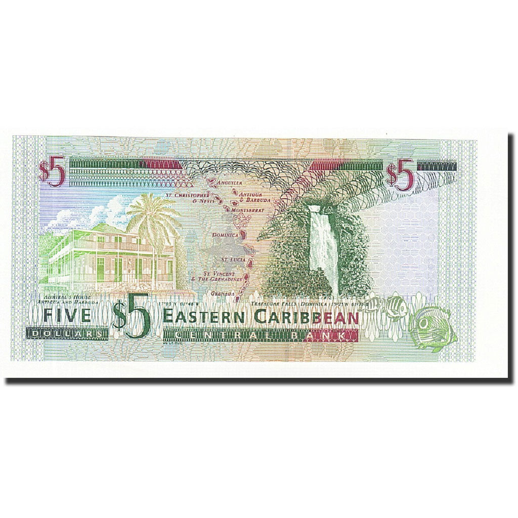 Banconote, Stati dei Caraibi Orientali, 5 Dollars, Undated (2000), KM:37v, FDS