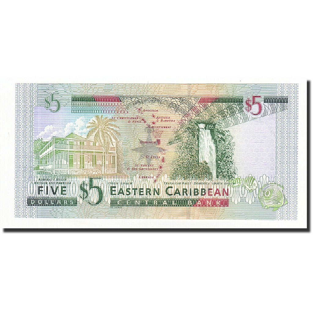 Billet, Etats des caraibes orientales, 5 Dollars, Undated (2003), KM:42d, NEUF