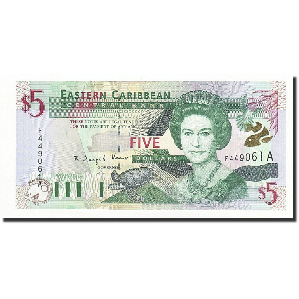 Banconote, Stati dei Caraibi Orientali, 5 Dollars, Undated (2000), KM:37a, FDS