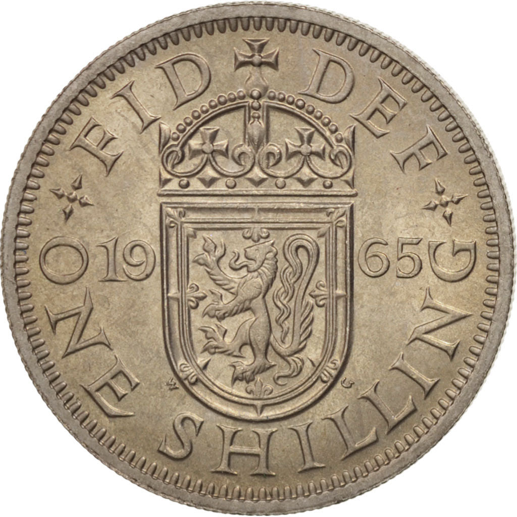 Coin, Great Britain, Elizabeth II, Shilling, 1965, MS(63), Copper-nickel, KM:904
