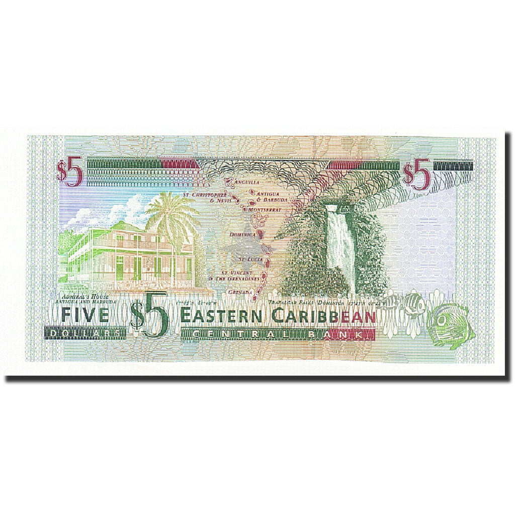 Billet, Etats des caraibes orientales, 5 Dollars, Undated (2000), KM:37k1, NEUF