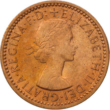 Great Britain, Elizabeth II, Farthing, 1955, MS(63), Bronze, KM:895