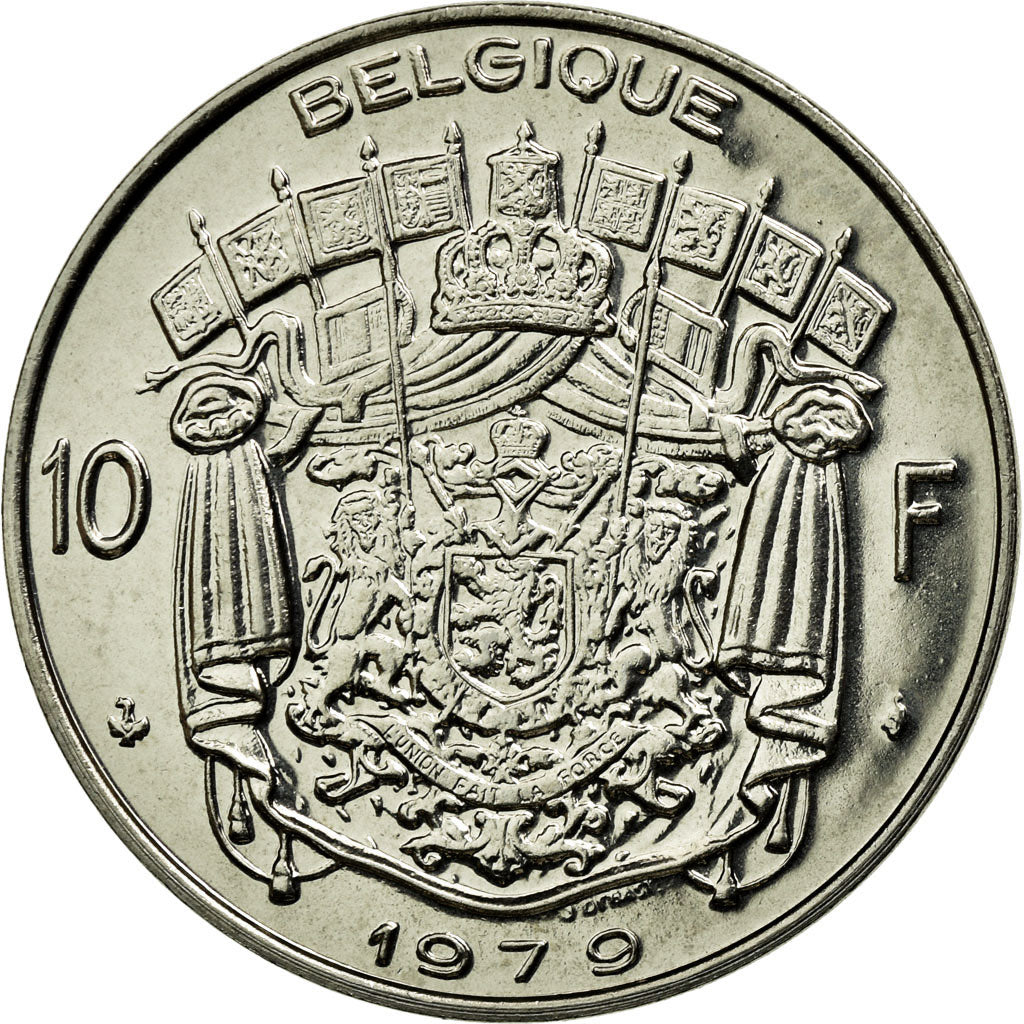 Coin, Belgium, 10 Francs, 10 Frank, 1979, Brussels, MS(65-70), Nickel, KM:155.1