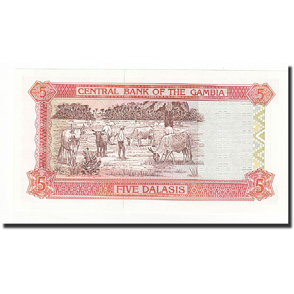 Banconote, Gambia, 5 Dalasis, 1996, KM:16a, FDS
