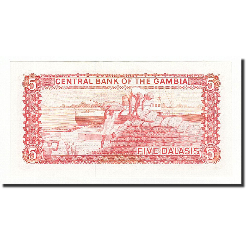 Banknote, The Gambia, 5 Dalasis, Undated (1987-90), KM:9a, UNC(65-70)