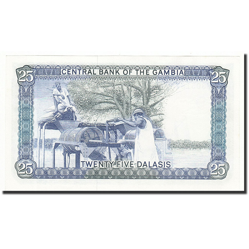 Banconote, Gambia, 25 Dalasis, Undated (1987-90), KM:11c, FDS