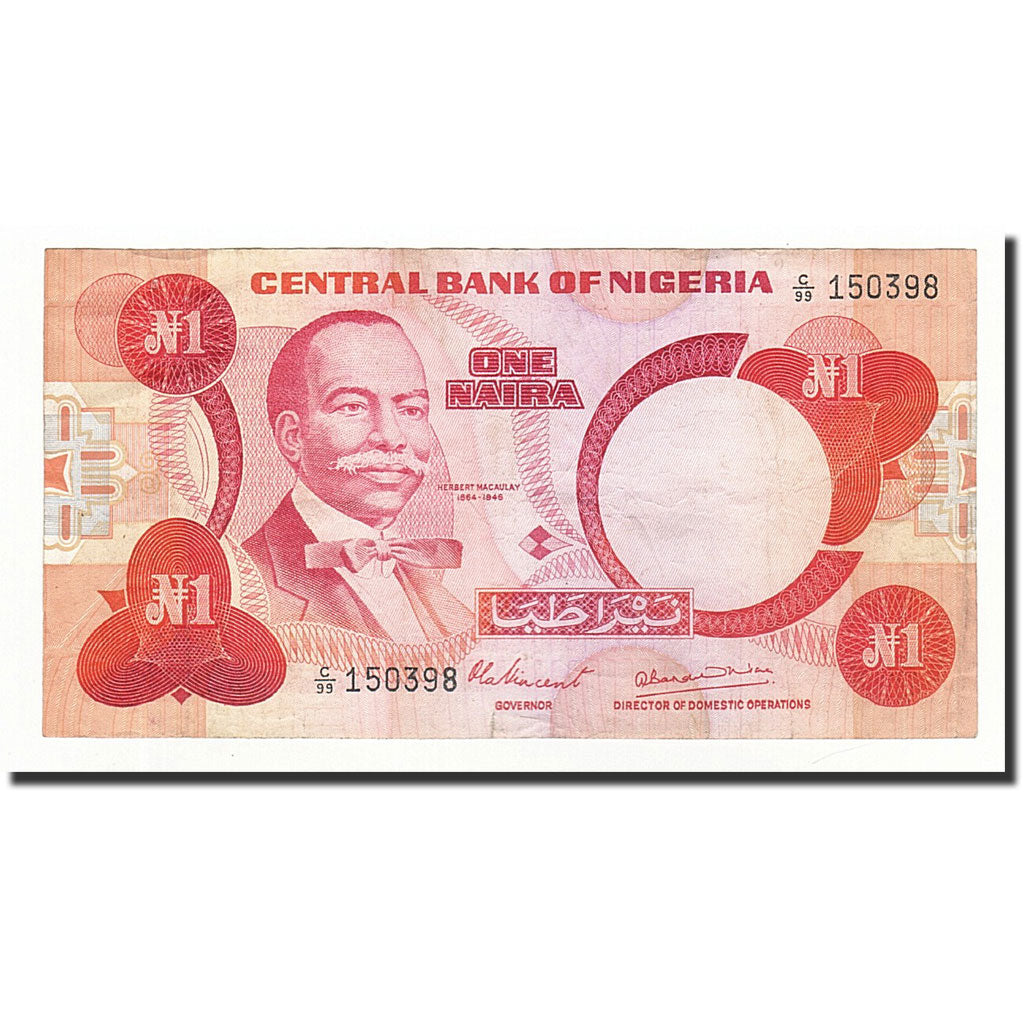 Banknote, Nigeria, 1 Naira, Undated (1979-84), KM:19a, VF(30-35)