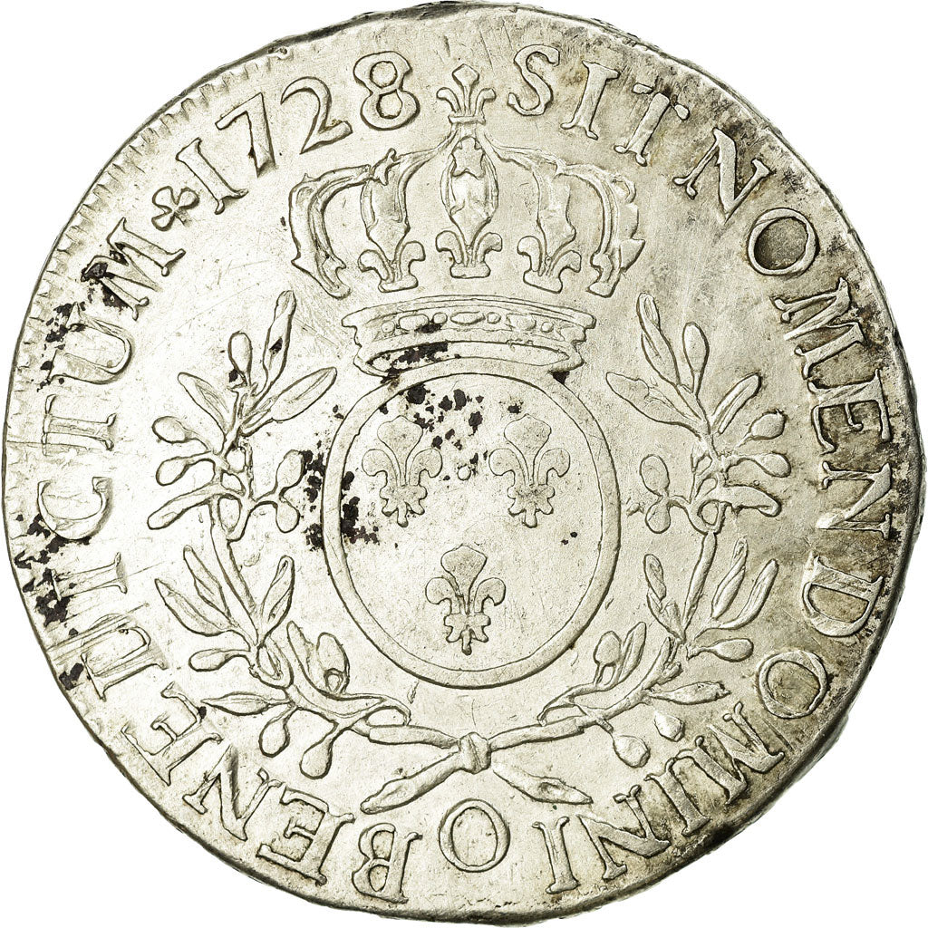 Monnaie, France, Louis XV, Écu aux branches d'olivier, Ecu, 1728, Riom, TTB