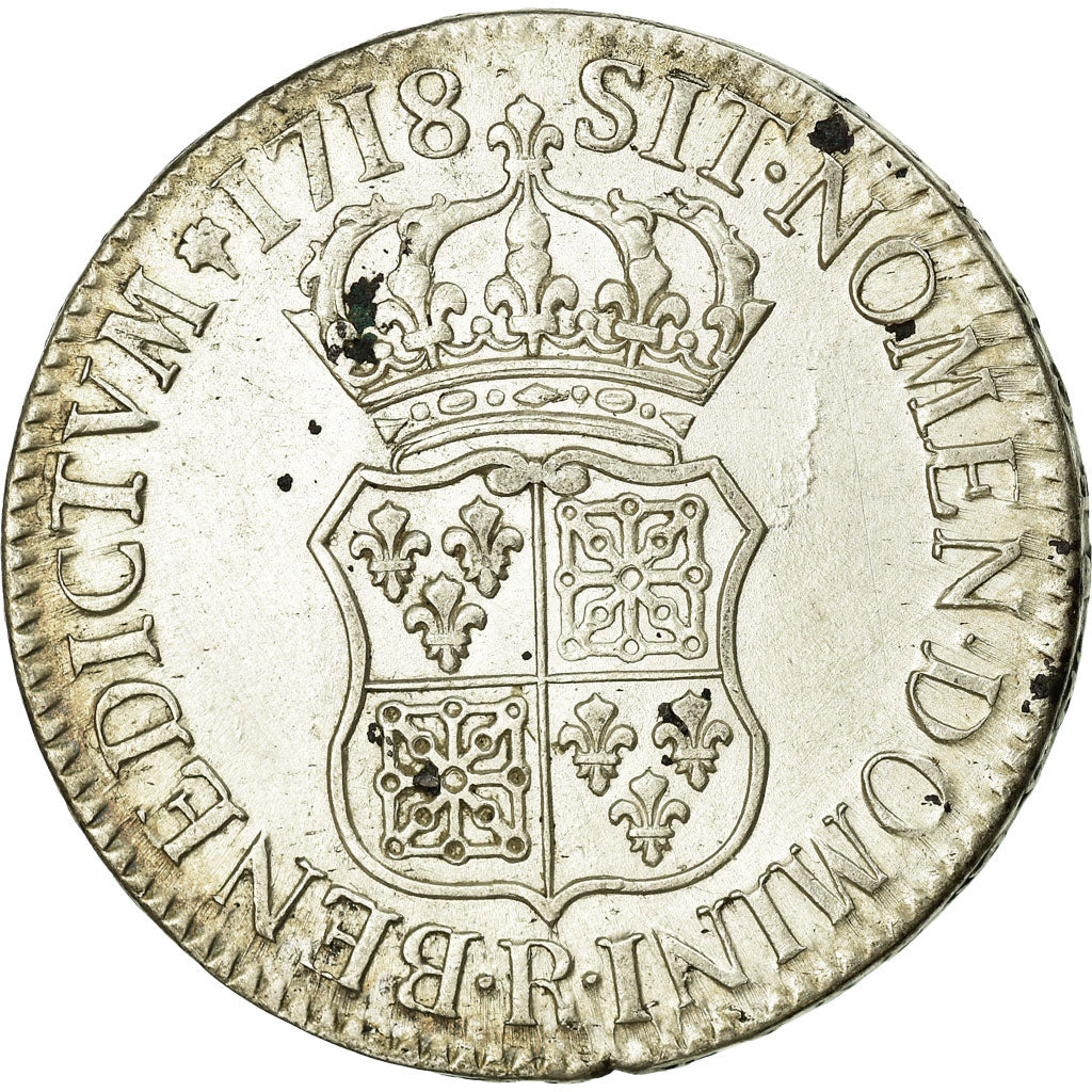 Monnaie, France, Louis XV, Écu de France-Navarre, Ecu, 1718, Orléans, TB+