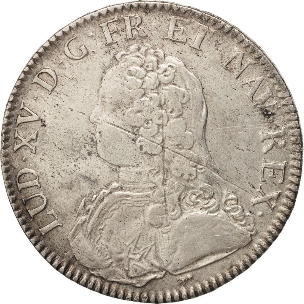 France, Louis XV, Écu aux branches d'olivier, Ecu, 1726, Paris, VF(30-35),Silver