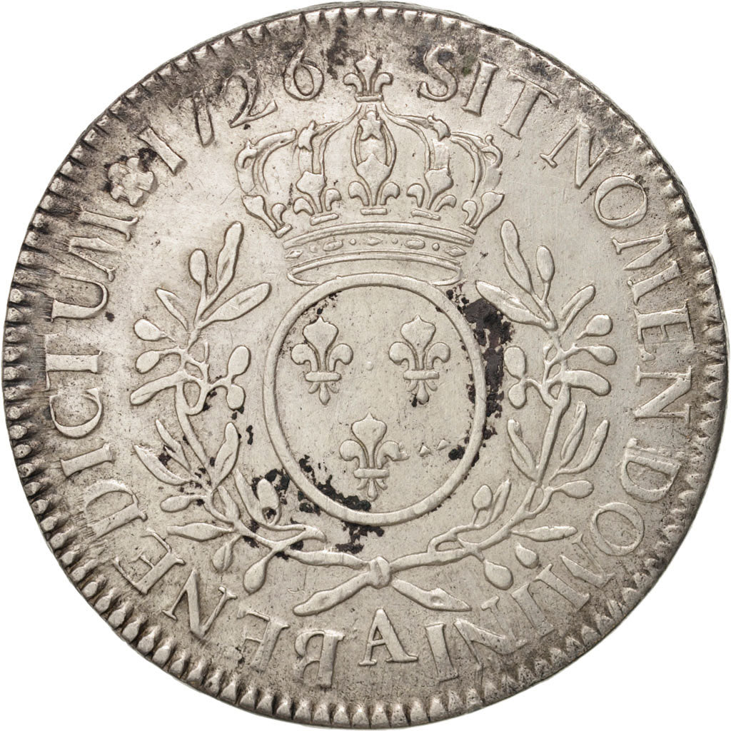 France, Louis XV, Écu aux branches d'olivier, Ecu, 1726, Paris, VF(30-35),Silver