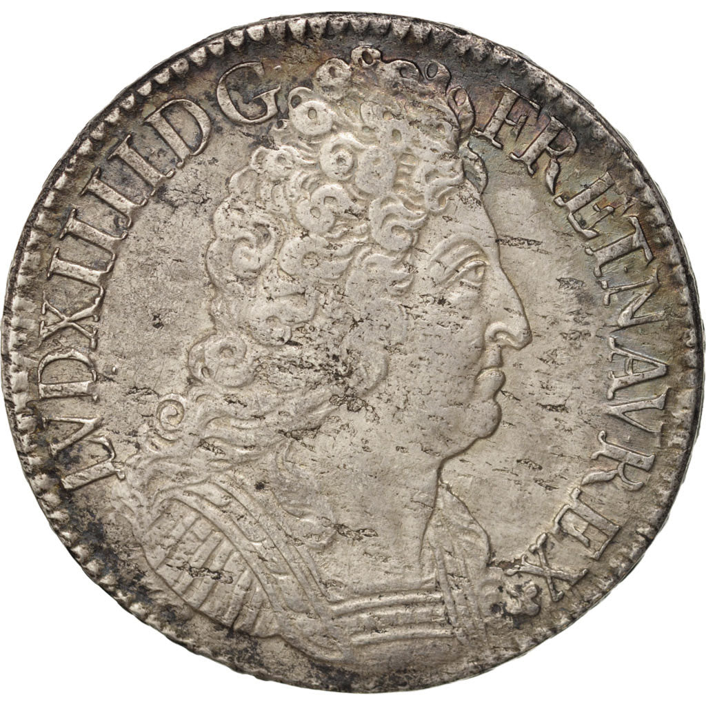 France, Louis XIV, Écu aux 3 couronnes, Ecu, 1714, Paris, EF(40-45), Silver