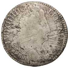 France, Louis XIV, 1/2 Écu aux 3 couronnes, 1710, Paris,F(12-15),Silver,KM 382.1