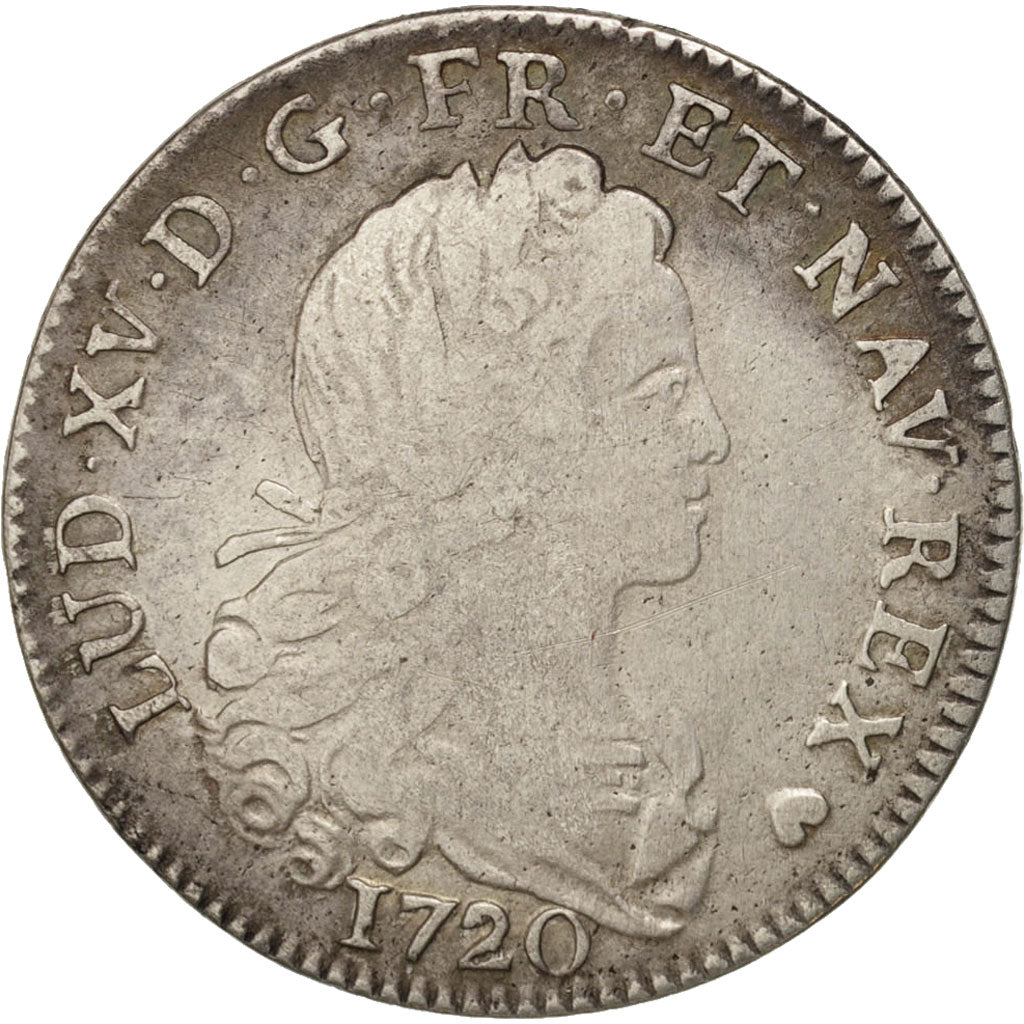Frankreich, Louis XV, Petit Louis d'argent, 1/3 Ecu, 1720, Strasbourg, VF(20-25)
