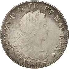 Frankreich, Louis XV, Petit Louis d'argent, 1/3 Ecu, 1720, Strasbourg, VF(20-25)