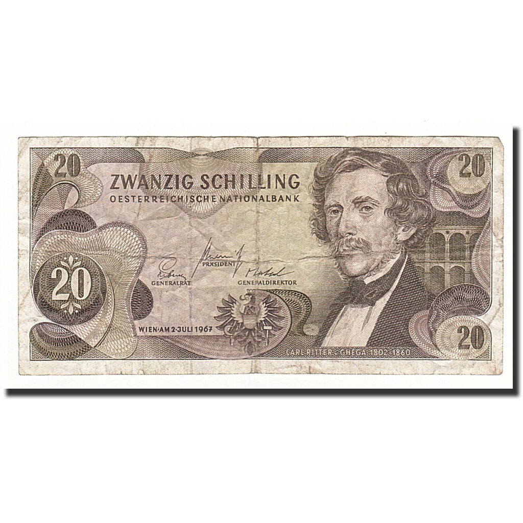 Banknote, Austria, 20 Schilling, 1967-07-02, KM:142a, F(12-15)