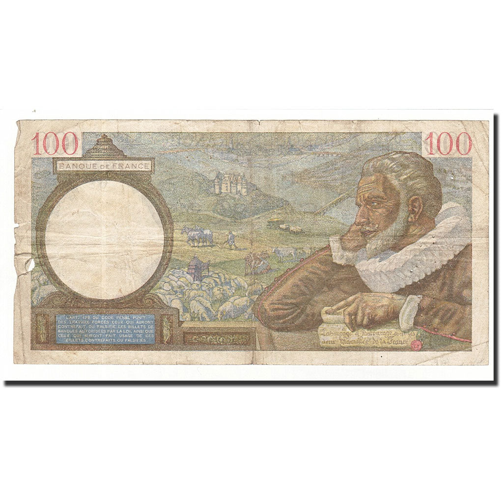 Banconote, Francia, 100 Francs, 1941-01-30, MB, Fayette:26.45, KM:94