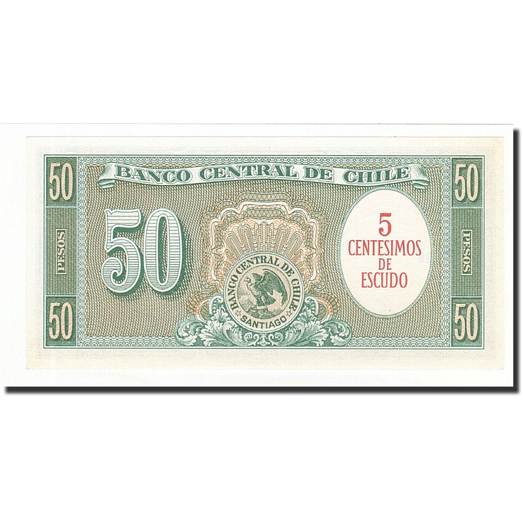 Chile, 5 Centesimos on 50 Pesos, UNDATED (1960-1961), KM:126b, UNC(65-70)