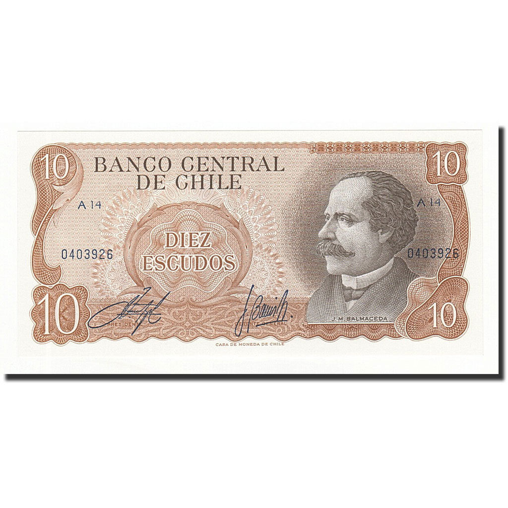 Banknote, Chile, 10 Escudos, Undated, KM:143, UNC(65-70)