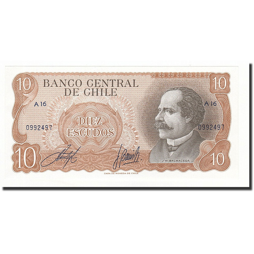 Banknote, Chile, 10 Escudos, Undated, KM:143, UNC(65-70)