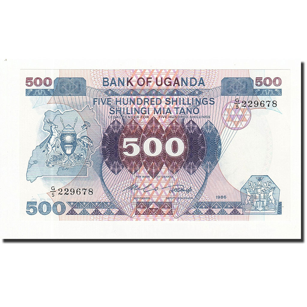 Banknote, Uganda, 500 Shillings, 1986, KM:25, UNC(65-70)
