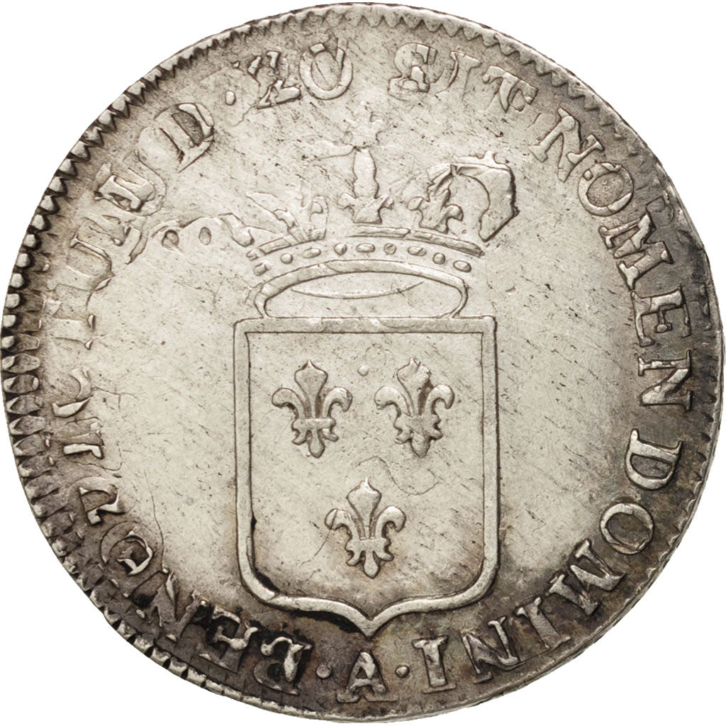 France, Louis XV, 1/3 Écu de France, 1720, Paris, VF(30-35), Silver, KM 457.1