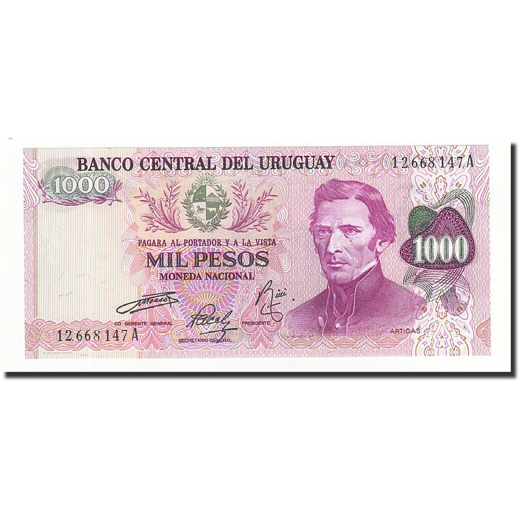 Banknote, Uruguay, 1000 Pesos, Undated (1974), KM:52, UNC(65-70)