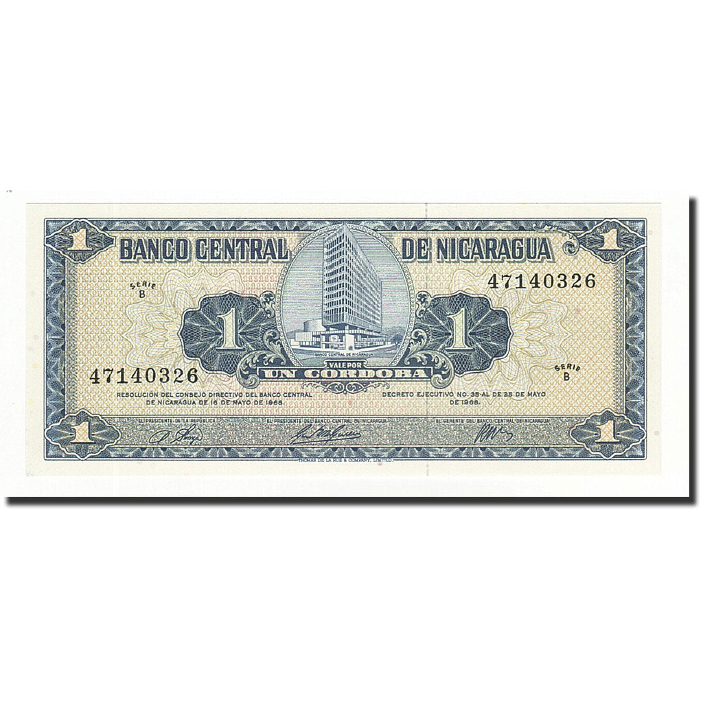 Banknote, Nicaragua, 1 Cordoba, D.1968, KM:115a, UNC(65-70)