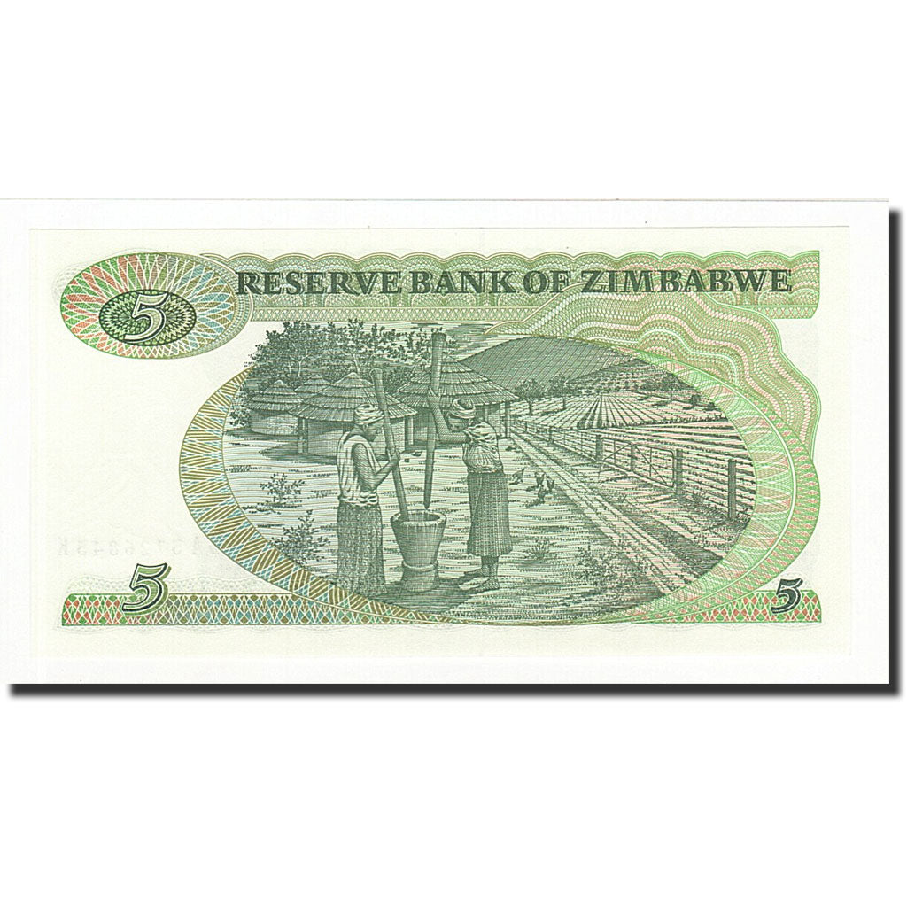 Banknote, Zimbabwe, 5 Dollars, 1983, KM:2c, UNC(65-70)