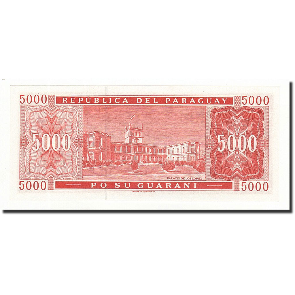 Banknote, Paraguay, 5000 Guaranies, 2000, KM:220a, UNC(65-70)