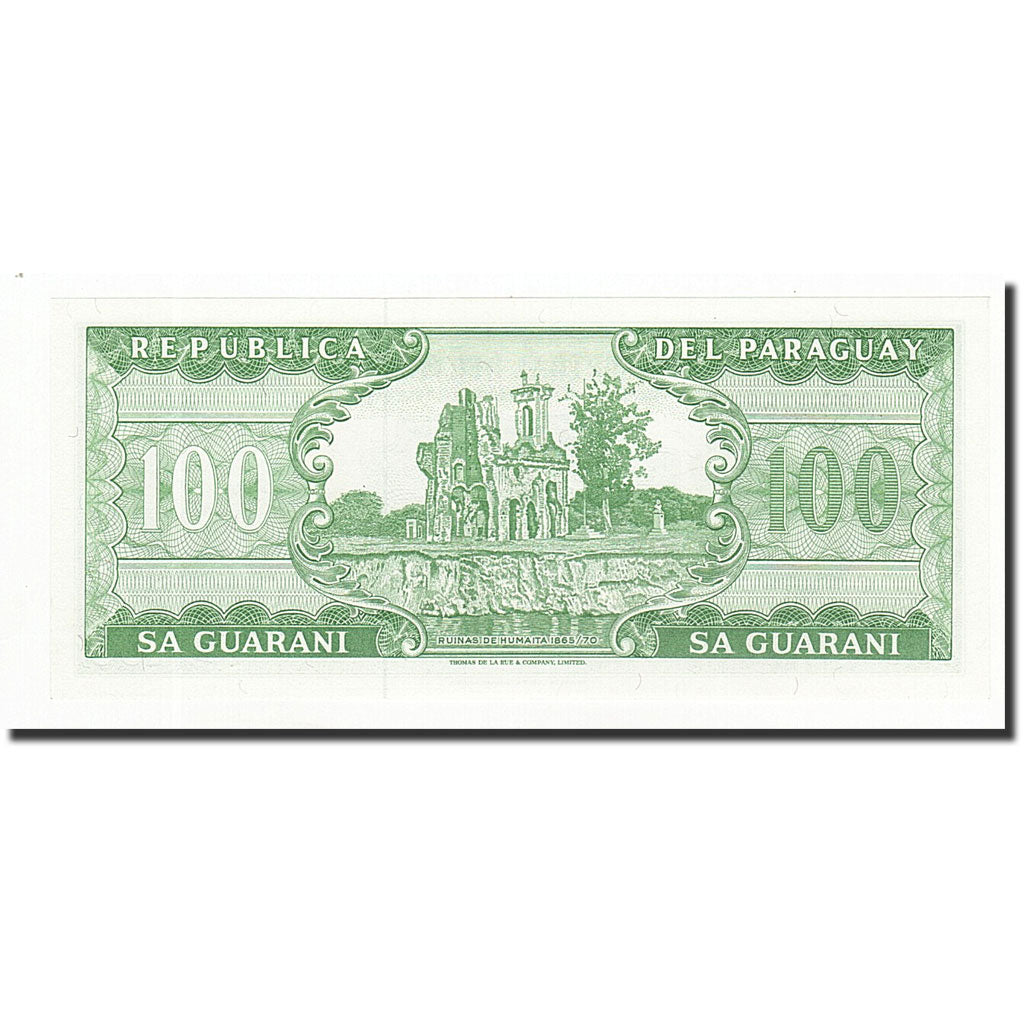 Banknote, Paraguay, 100 Guaranies, L1952, KM:205, UNC(65-70)