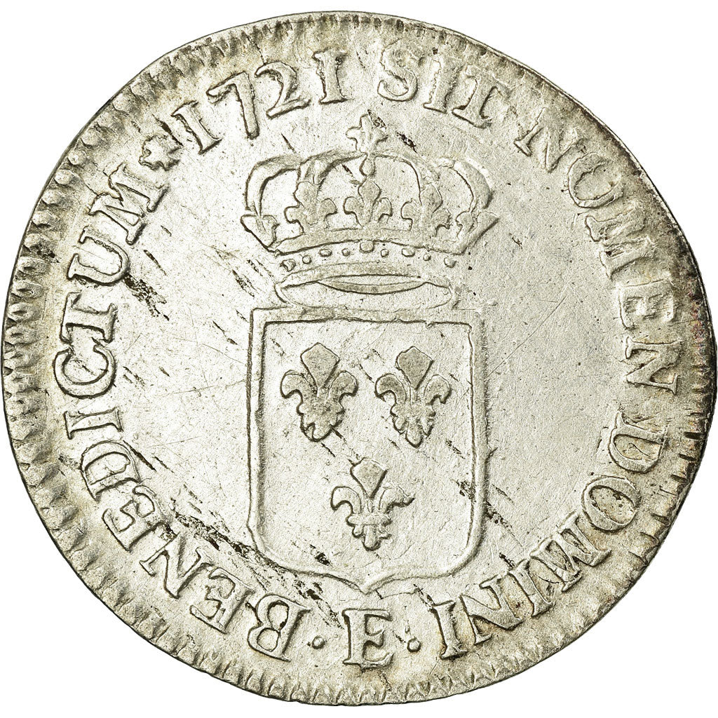 Coin, France, Louis XV, 1/6 Écu de France, 20 Sols, 1/6 ECU, 1721, Tours