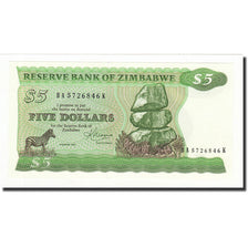 Geldschein, Simbabwe, 5 Dollars, 1983, KM:2c, UNZ