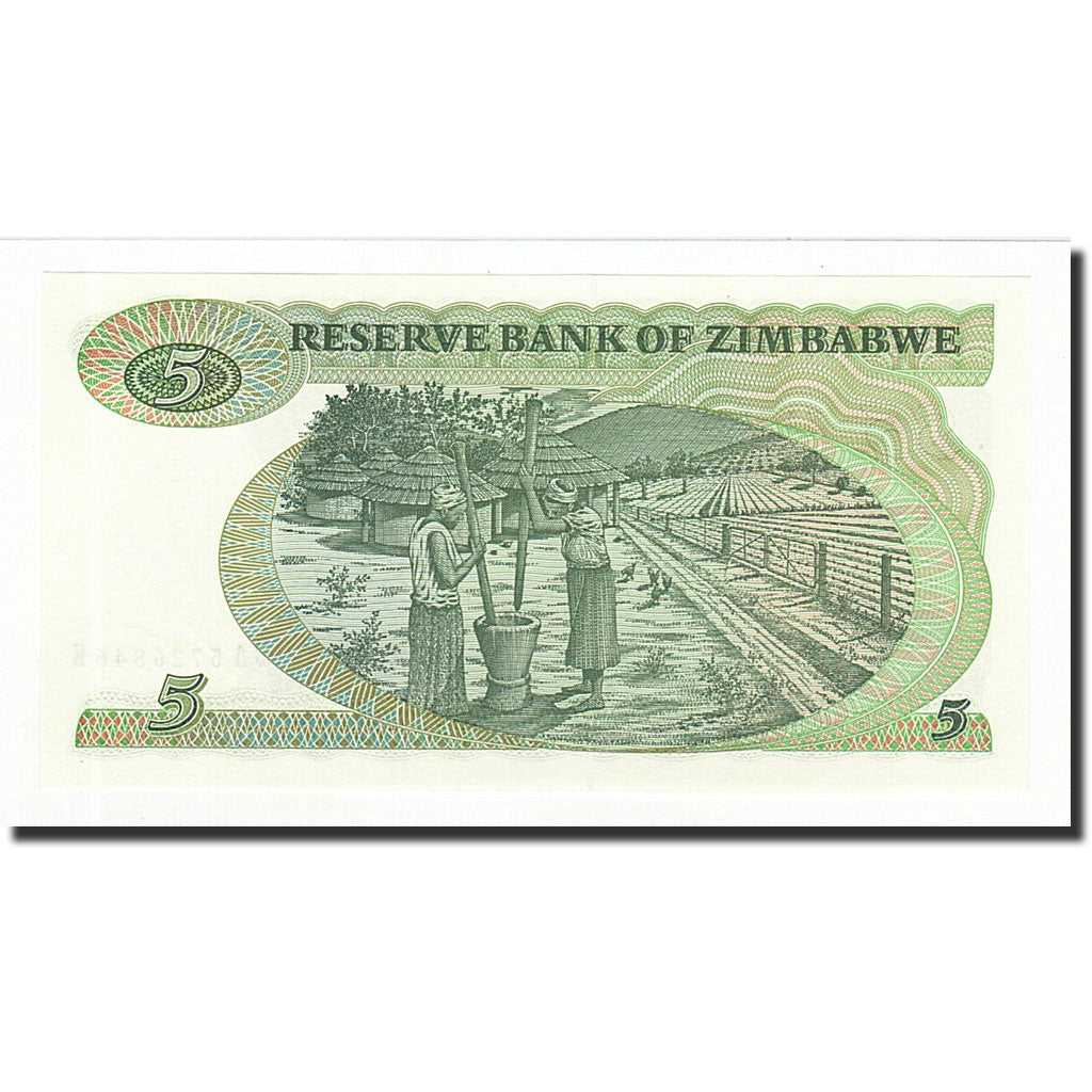 Geldschein, Simbabwe, 5 Dollars, 1983, KM:2c, UNZ