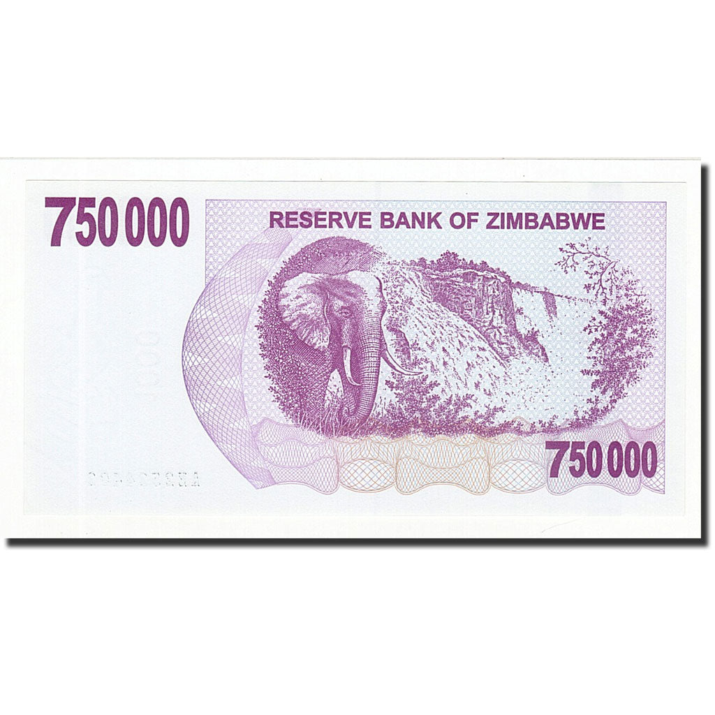 Banknote, Zimbabwe, 750,000 Dollars, 2007-12-31, KM:52, UNC(65-70)