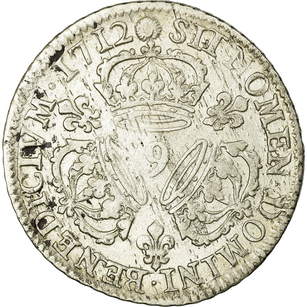 Coin, France, Louis XIV, 1/4 Écu aux 3 couronnes, 1/4 Ecu, 1712, Rennes