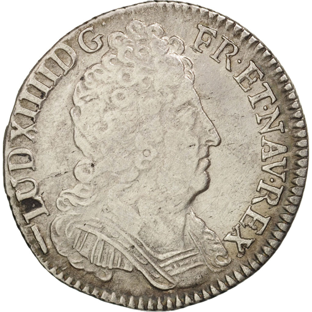 France, Louis XIV, 1/10 Écu aux 3 couronnes, 1715, Lille, EF(40-45), KM 379.19