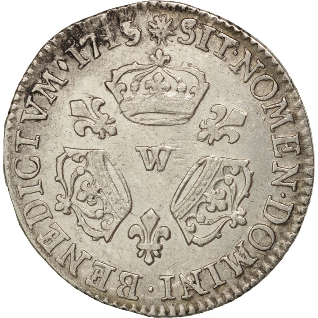 France, Louis XIV, 1/10 Écu aux 3 couronnes, 1715, Lille, EF(40-45), KM 379.19
